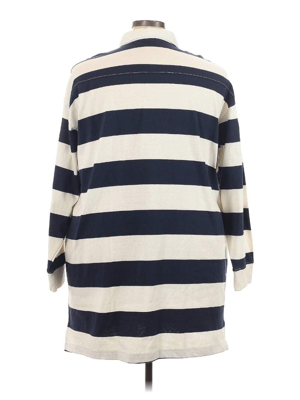 Old Navy Navy and Cream Striped Polo-Style Shirt - Picture 2 of 4
